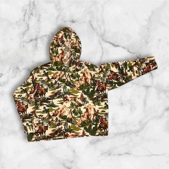 VINTAGE ESPRIT DE CORP Cropped Hoodie Shirt - Picture 4 of 9